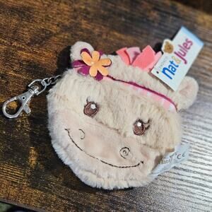 Nat & Jules Cute Cuddly Kidcore Beige Cow Coin Purse ~ Soft Sweet Flower Power